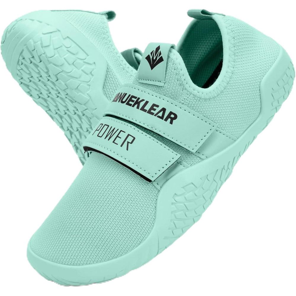 imageMANUEKLEAR Deadlift Shoes  Weight Lifting Shoes for Men Women  Weightlifting Squat Shoes Fitness CrossTrainer Barefoot Gym Training SneakersMint Green
