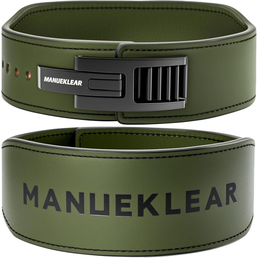 imageMANUEKLEAR Tapered Lever Weight Lifting Belt 10MM Quick Locking Lever Belt Weightlifting Men Lifting Belt Lever for Powerlifting ampamp DeadliftsOlive Green