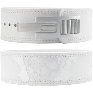 Lever Lifting Belt for Man and Women, Weightlifting with Adjustable Heavy Duty Buckle, Professional Weight Lifting Belt(White/Silver)