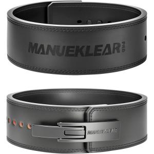 MANUEKLEAR 10mm Thick & 4inch Wide Weight Lifting Belt Lever, Lever Belt Weightlifting for Men and Women, Powerlifting Lever Gym Belt for Squat Deadlift Workout(Black)