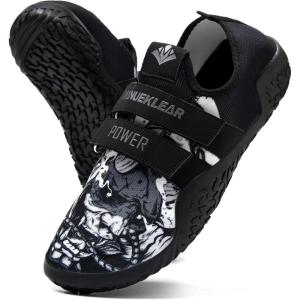 MANUEKLEAR Deadlift Shoes – Weight Lifting Shoes for Men Women – Weightlifting Squat Shoes Fitness Cross-Trainer Barefoot Gym Training Sneakers(Le Black Shadowed Power)