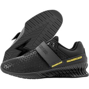 MANUEKLEAR Deadlift Shoes, Strong Anti-Slip Lifting Shoes for Men, Professional Training Weightlifting Shoes for Men and Women, Squat Shoes for Powerlifting with Rubber Non-Slip Sole(Shining Black)