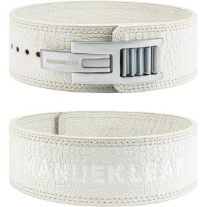 MANUEKLEAR Lifting Belt Lever for Men Women, 10mm Quick Locking Lever Belt Weightlifting with Adjustable Buckle, Lever Weight Lifting Belt for Powerlifting & Deadlifts(Pearl White)