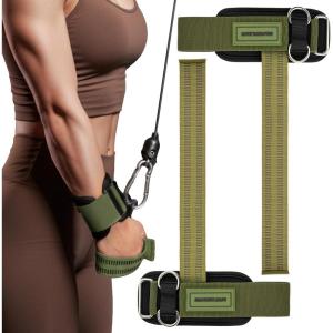 MANUEKLEAR Non-Slip Wrist Straps for Weightlifting Deadlifting, Gym Lifting Straps with D Rings for Cable Machine Workout, 10mm Neoprene Padded Weight lifting Wrist Wraps for Men Women(Green)