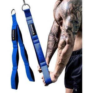 MANUEKLEAR Tricep Rope Cable Attachment Handles, Greater Range of Motion, Tricep Pull Down Rope for Push Downs, Crunches, Facepulls for Professional Gym(Blue)