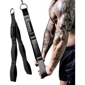 MANUEKLEAR Tricep Rope Cable Attachment Handles, Greater Range of Motion, Tricep Pull Down Rope for Push Downs, Crunches, Facepulls for Professional Gym(Black)