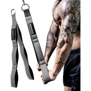 MANUEKLEAR Tricep Rope Cable Attachment Handles, Greater Range of Motion, Tricep Pull Down Rope for Push Downs, Crunches, Facepulls for Professional Gym(Grey)