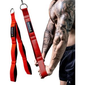 MANUEKLEAR Tricep Rope Cable Attachment Handles, Greater Range of Motion, Tricep Pull Down Rope for Push Downs, Crunches, Facepulls for Professional Gym(Red)